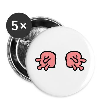 doppeltes Euter - Buttons klein 25 mm (5er Pack) - Weiß - Vorne