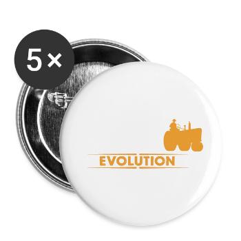 Evolution de tracteur Farmer - orange/blanc - Lot de 5 petits badges (25 mm) - blanc - Devant