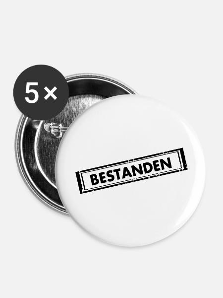 bestanden - Buttons klein 25 mm (5er Pack) - Weiß