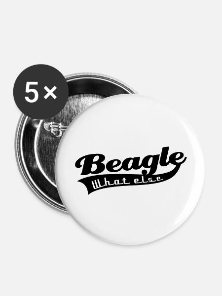 Beagle - Buttons klein 25 mm (5er Pack) - Weiß