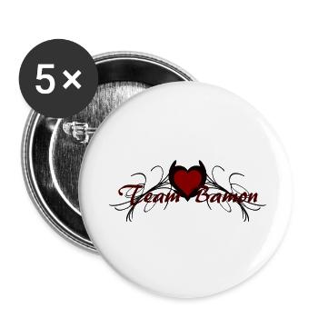 team bamon - Buttons klein 25 mm (5er Pack) - Weiß - Vorne
