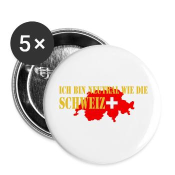 schweiz - Buttons small 1''/25 mm (5-pack) - white - Front