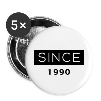 Depuis - 1990 - Lot de 5 petits badges (25 mm) - blanc - Devant