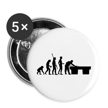 evolution_billard - Buttons klein 25 mm (5er Pack) - Weiß - Vorne