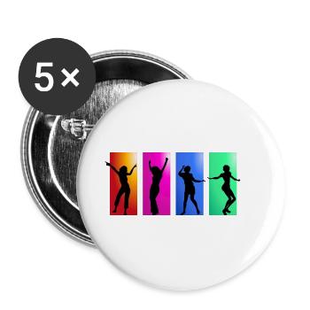 ballerina ballet dance dancer dance dancer yoga45 - Buttons small 1''/25 mm (5-pack) - white - Front