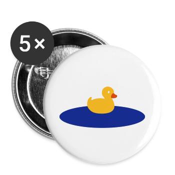 Petit canard sur le lac - Lot de 5 petits badges (25 mm) - blanc - Devant