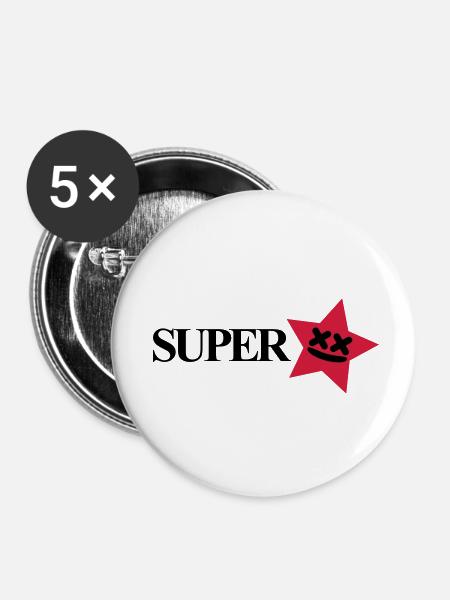 superstar - Buttons klein 25 mm (5er Pack) - Weiß