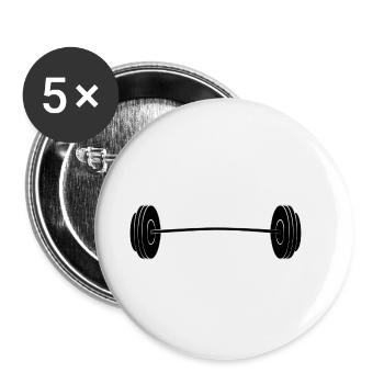 barbell - Buttons small 1''/25 mm (5-pack) - white - Front