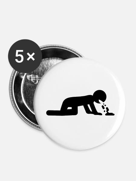 kotzen? - Buttons klein 25 mm (5er Pack) - Weiß