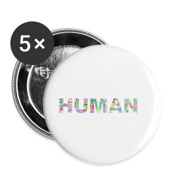 Human/Race - Lot de 5 petits badges (25 mm) - blanc - Devant