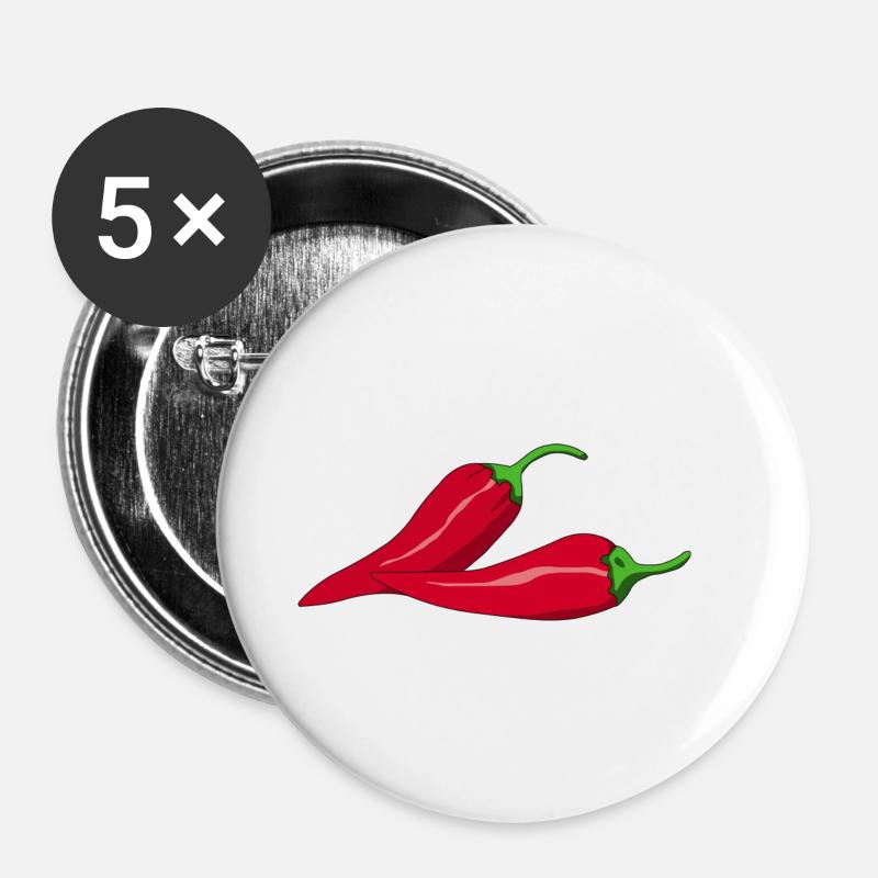peperoni - Buttons klein 25 mm (5er Pack) - Weiß