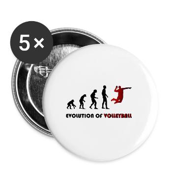 Evolution of Volleyball - Buttons small 1''/25 mm (5-pack) - white - Front