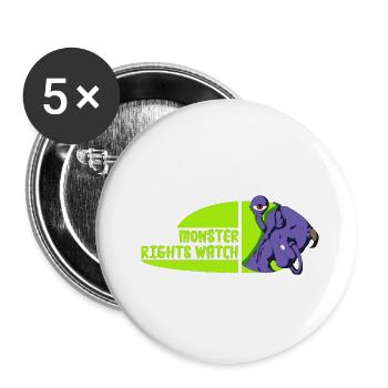 droits de monstre regardent 2.0 - Lot de 5 petits badges (25 mm) - blanc - Devant