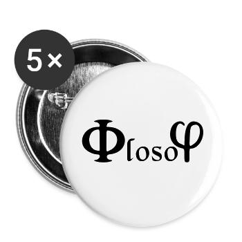 Philosophie / (phi) loso (phi) - Lot de 5 petits badges (25 mm) - blanc - Devant