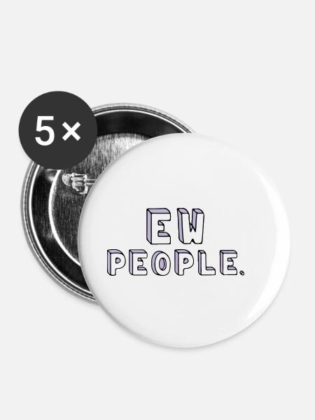 Menschen sind doof. - Buttons klein 25 mm (5er Pack) - Weiß