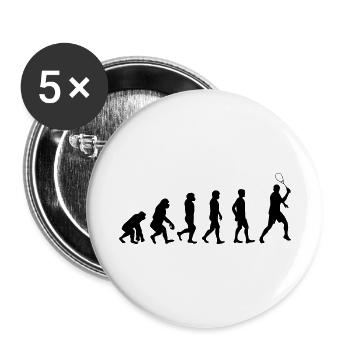 Cadeau de joueur de squash sport Evolution Squash - Lot de 5 petits badges (25 mm) - blanc - Devant