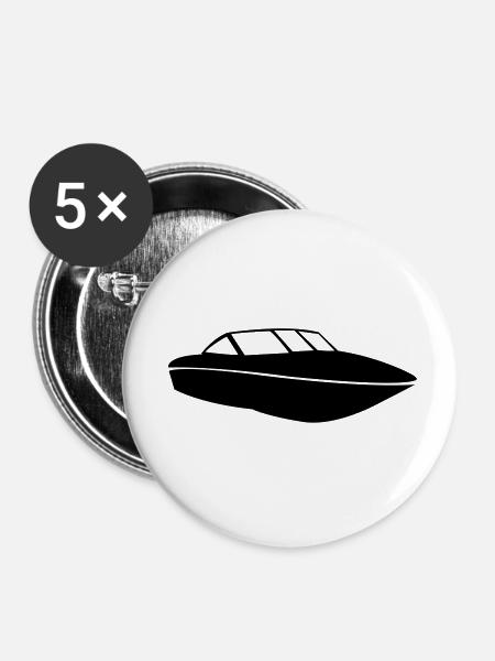 Boat de - Buttons klein 25 mm (5er Pack) - Weiß