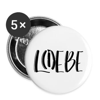 Lebe und Liebe - Buttons klein 25 mm (5er Pack) - Weiß - Vorne