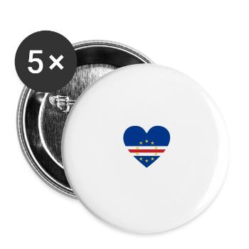 Cap-Vert Cape Verde Cabo Verde Cadeau De Drapeau - Lot de 5 petits badges (25 mm) - blanc - Devant