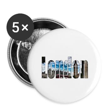 London - Buttons klein 25 mm (5er Pack) - Weiß - Vorne