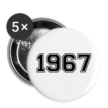 1967 - Buttons klein 25 mm (5er Pack) - Weiß - Vorne