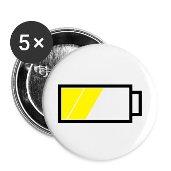 Akku halbvoll - Buttons klein 25 mm (5er Pack) - Weiß - Vorne