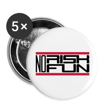 balken no risk no fun spruch risiko gefahr vorsich - Buttons klein 25 mm (5er Pack) - Weiß - Vorne