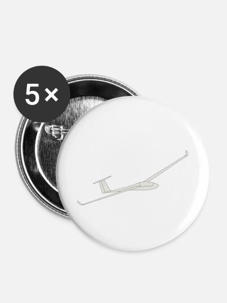Glider - Buttons klein 25 mm (5er Pack) - Weiß