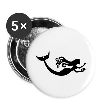meerjungfrau - Buttons klein 25 mm (5er Pack) - Weiß - Vorne
