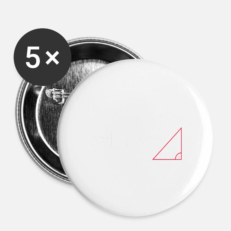 Pythagoras - Buttons small 1''/25 mm (5-pack) - white