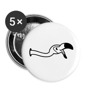 hole wall laugh mouth on food drink bow down - Buttons small 1''/25 mm (5-pack) - white - Front