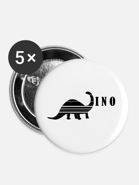 Dino - Buttons klein 25 mm (5er Pack) - Weiß