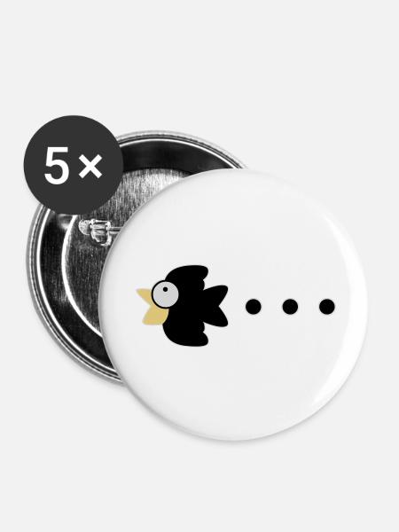 crow - Buttons klein 25 mm (5er Pack) - Weiß