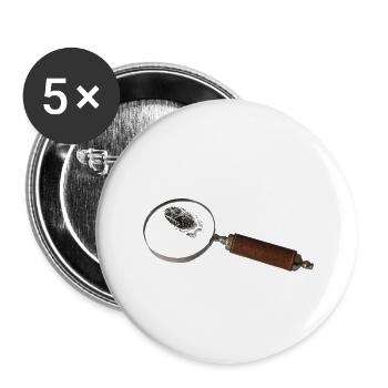 magnifying glass - Buttons small 1''/25 mm (5-pack) - white - Front