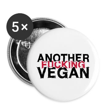 UN AUTRE VEGAN FUCKING - Lot de 5 petits badges (25 mm) - blanc - Devant