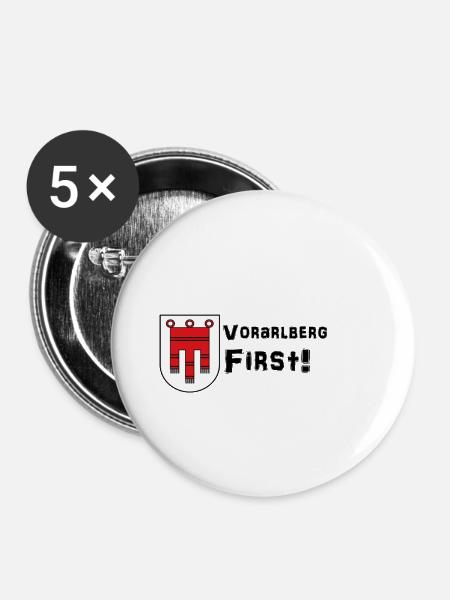 Vorarlberg First - Buttons klein 25 mm (5er Pack) - Weiß