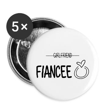 girlfriend Fiancee 1 - Buttons small 1''/25 mm (5-pack) - white - Front