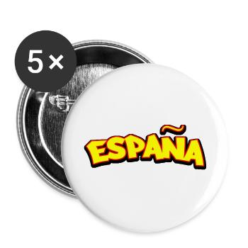 drapeau espagne españa - Lot de 5 petits badges (25 mm) - blanc - Devant