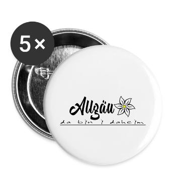 Allgäu with heart and mind, Allgäu design - Buttons small 1''/25 mm (5-pack) - white - Front