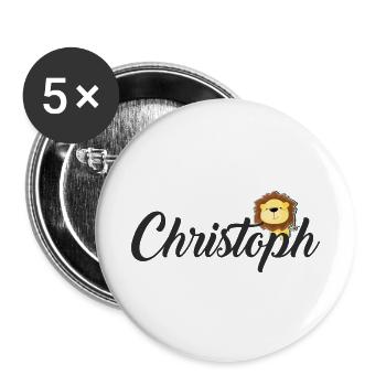Christoph Name Baby Child Kids Gift Idea - Buttons small 1''/25 mm (5-pack) - white - Front