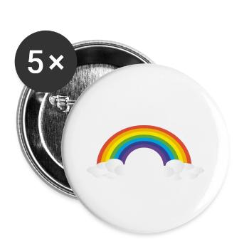 Regenbogen - Buttons klein 25 mm (5er Pack) - Weiß - Vorne