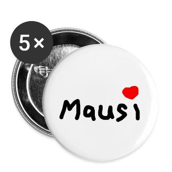 Mausi - Buttons klein 25 mm (5er Pack) - Weiß - Vorne