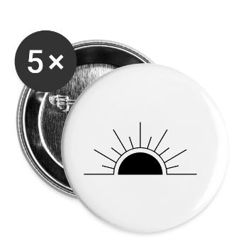 Minimalistic Sun - Buttons klein 25 mm (5er Pack) - Weiß - Vorne