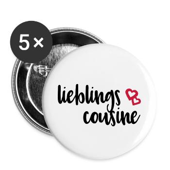 Lieblingscousine Cousine beste Cousine Geschenk - Buttons klein 25 mm (5er Pack) - Weiß - Vorne