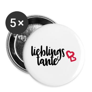 Lieblingstante Tante beste Tante Spruch Geschenk - Buttons klein 25 mm (5er Pack) - Weiß - Vorne