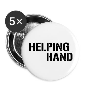 Helping Hand - Buttons small 1''/25 mm (5-pack) - white - Front