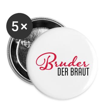 brother of the bride - Buttons small 1''/25 mm (5-pack) - white - Front