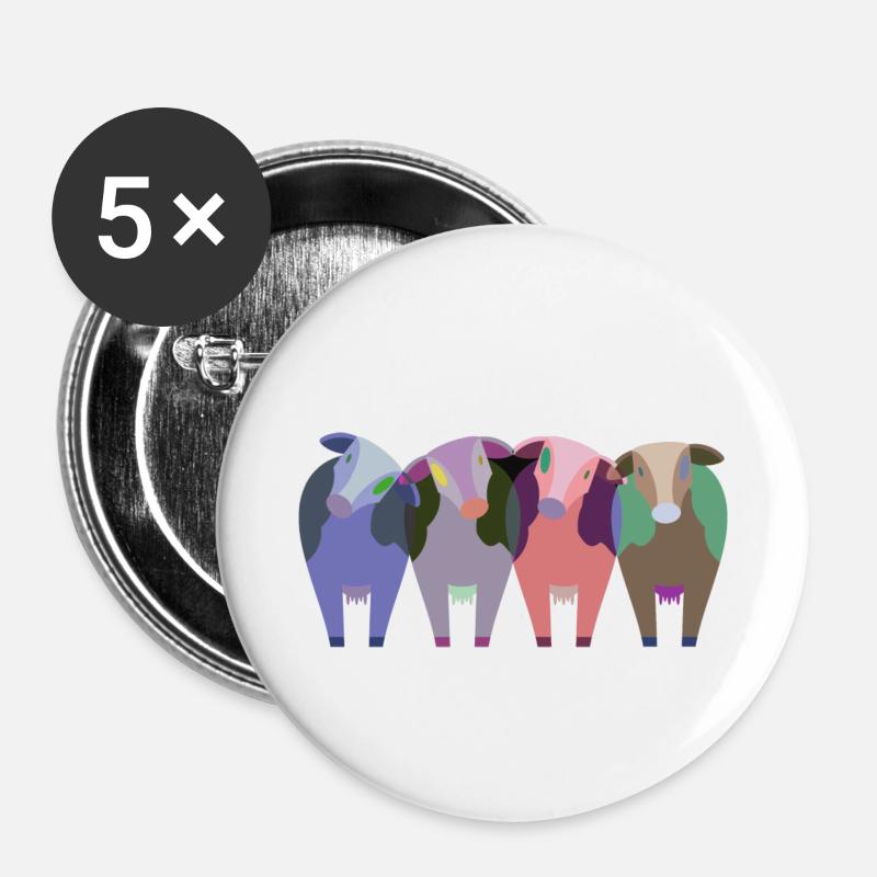 cows | cow - Buttons small 1''/25 mm (5-pack) - white