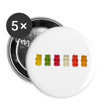 Gummibären - Buttons klein 25 mm (5er Pack) - Weiß - Vorne