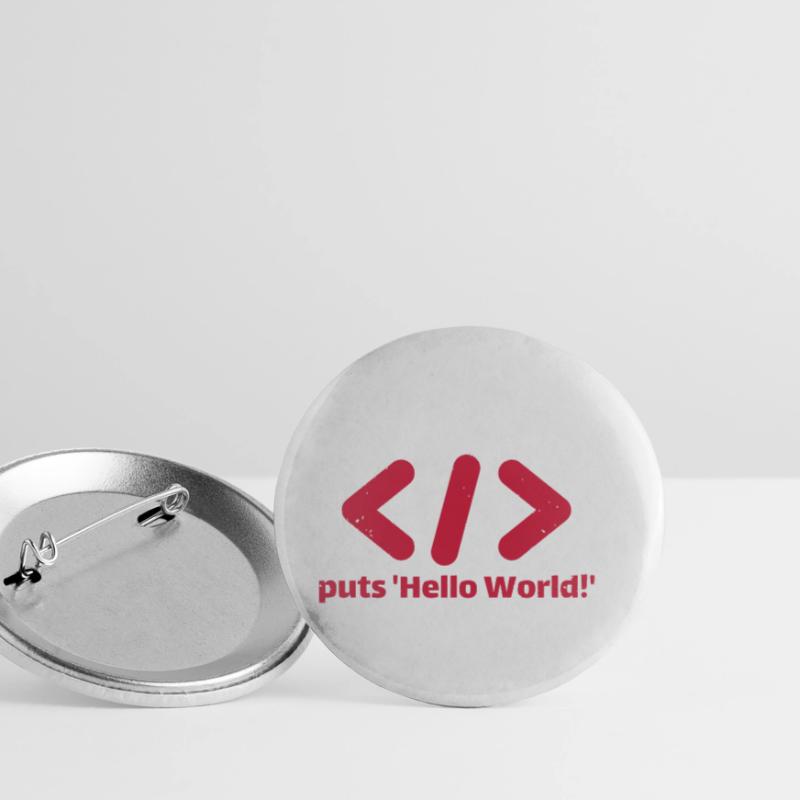 hello world programmer ruby Lot de 5 petits badges (25 mm)